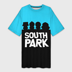 Женская длинная футболка Южный парк персонажи South Park