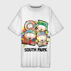 Женская длинная футболка South Park - Южный парк краски