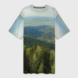 Женская длинная футболка Природный пейзаж