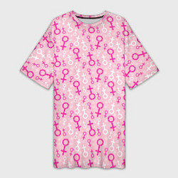 Женская длинная футболка Гендерный Женский Знак Венеры