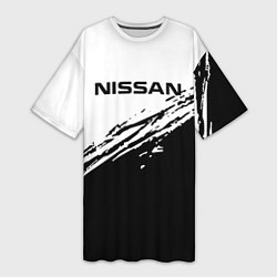 Футболка женская длинная Nissan ниссан, цвет: 3D-принт