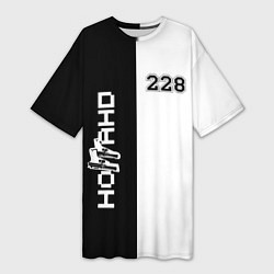 Женская длинная футболка 228 Black & White