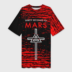 Женская длинная футболка 30 Seconds to Mars - До марса 30 сек