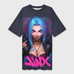 Женская длинная футболка League Of Legends ARCANE JINX