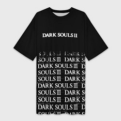 Футболка женская длинная Dark souls 2 темные души, цвет: 3D-принт