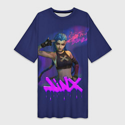 Женская длинная футболка League Of Legends Arcane JINX BOOM