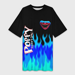 Женская длинная футболка Poppy Playtime - Fire