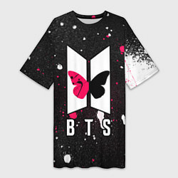 Женская длинная футболка BTS Бабочка