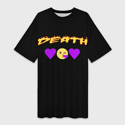 Женская длинная футболка Смерть сердечки