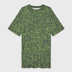 Женская длинная футболка Военный Камуфляж Цифра