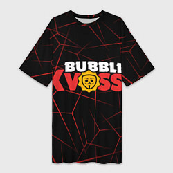 Женская длинная футболка Бабл квас с узором