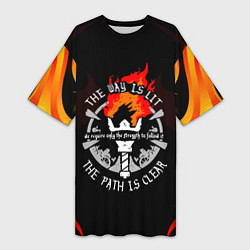 Футболка женская длинная DARKEST DUNGEON FIRE ФАКЕЛ, цвет: 3D-принт