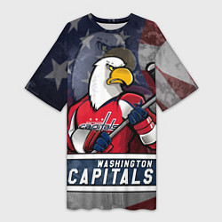 Женская длинная футболка Вашингтон Кэпиталз, Washington Capitals