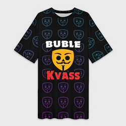 Футболка женская длинная Bubble kvass anonymous logo, цвет: 3D-принт