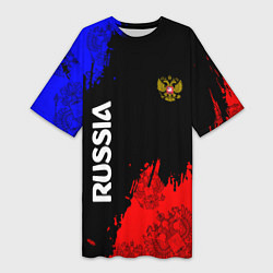 Женская длинная футболка Russia Патриот