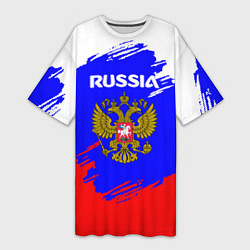 Женская длинная футболка Russia Геометрия