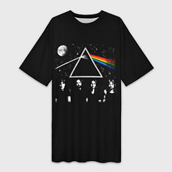 Женская длинная футболка PINK FLOYD LOGO ПИНК ФЛОЙД НЕБО