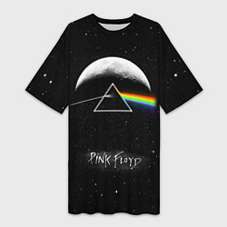 Женская длинная футболка PINK FLOYD LOGO ПИНК ФЛОЙД ЗВЕЗДЫ