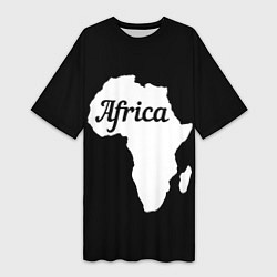 Женская длинная футболка Африка на чёрном