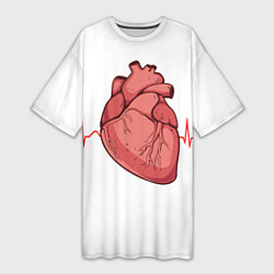 Женская длинная футболка Анатомия сердца