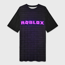 Женская длинная футболка ROBLOX NEON LOGO ИГРА РОБЛОКС