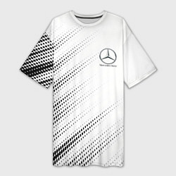 Футболка женская длинная Mercedes-Benz - White, цвет: 3D-принт