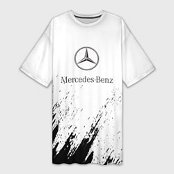 Женская длинная футболка Mercedes-Benz - White texture