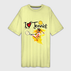 Женская длинная футболка Я Люблю Tennis