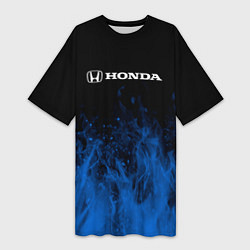 Женская длинная футболка Honda огонь