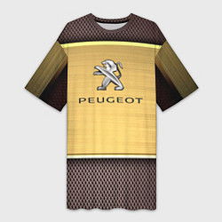Футболка женская длинная Peugeot: Gold, цвет: 3D-принт