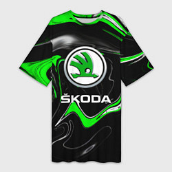 Футболка женская длинная Skoda: Auto Logo, цвет: 3D-принт