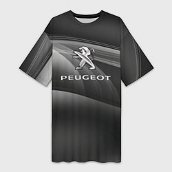 Футболка женская длинная Peugeot blak, цвет: 3D-принт