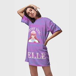 Футболка женская длинная Красавица и Дракон Я скучаю по тебе Белль, цвет: 3D-принт — фото 2