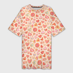 Женская длинная футболка День Святого Валентина