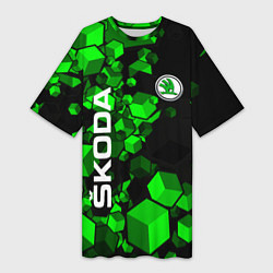 Футболка женская длинная Skoda - Фигурки, цвет: 3D-принт