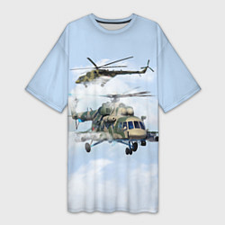 Женская длинная футболка Ми-8 Вертолёт
