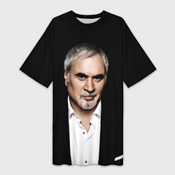 Женская длинная футболка МЕЛАДЗЕ НА ЧЕРНОМ ФОНЕ