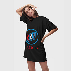 Футболка женская длинная Buick Emblem Logo, цвет: 3D-принт — фото 2