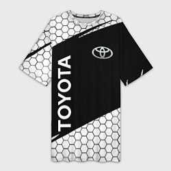 Футболка женская длинная Toyota Sport соты, цвет: 3D-принт