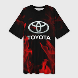 Женская длинная футболка Toyota Red Fire