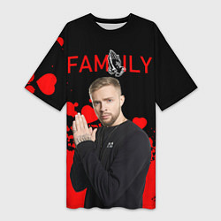 Женская длинная футболка Егор Крид: Family