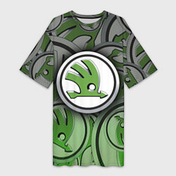 Женская длинная футболка Skoda Carbone Pattern