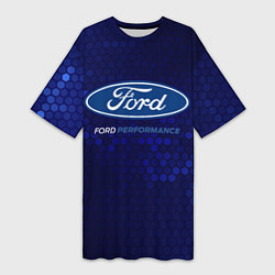 Футболка женская длинная FORD - PERFORMANCE, цвет: 3D-принт