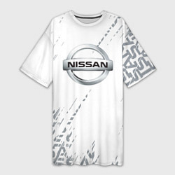 Женская длинная футболка Ниссан nissan Паттерн