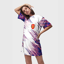 Футболка женская длинная Arsenal mikel arteta, цвет: 3D-принт — фото 2