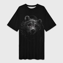 Женская длинная футболка Голова хищного медведя