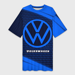 Футболка женская длинная VOLKSWAGEN Volkswagen Абстракция, цвет: 3D-принт