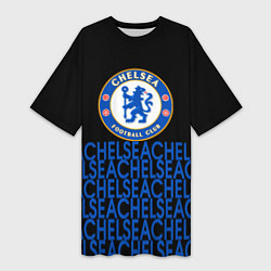 Женская длинная футболка Chelsea челси паттерн