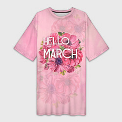 Женская длинная футболка Hello march