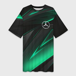 Футболка женская длинная MERCEDES-BENZ AMG NEON STRIPES PETRONAS, цвет: 3D-принт